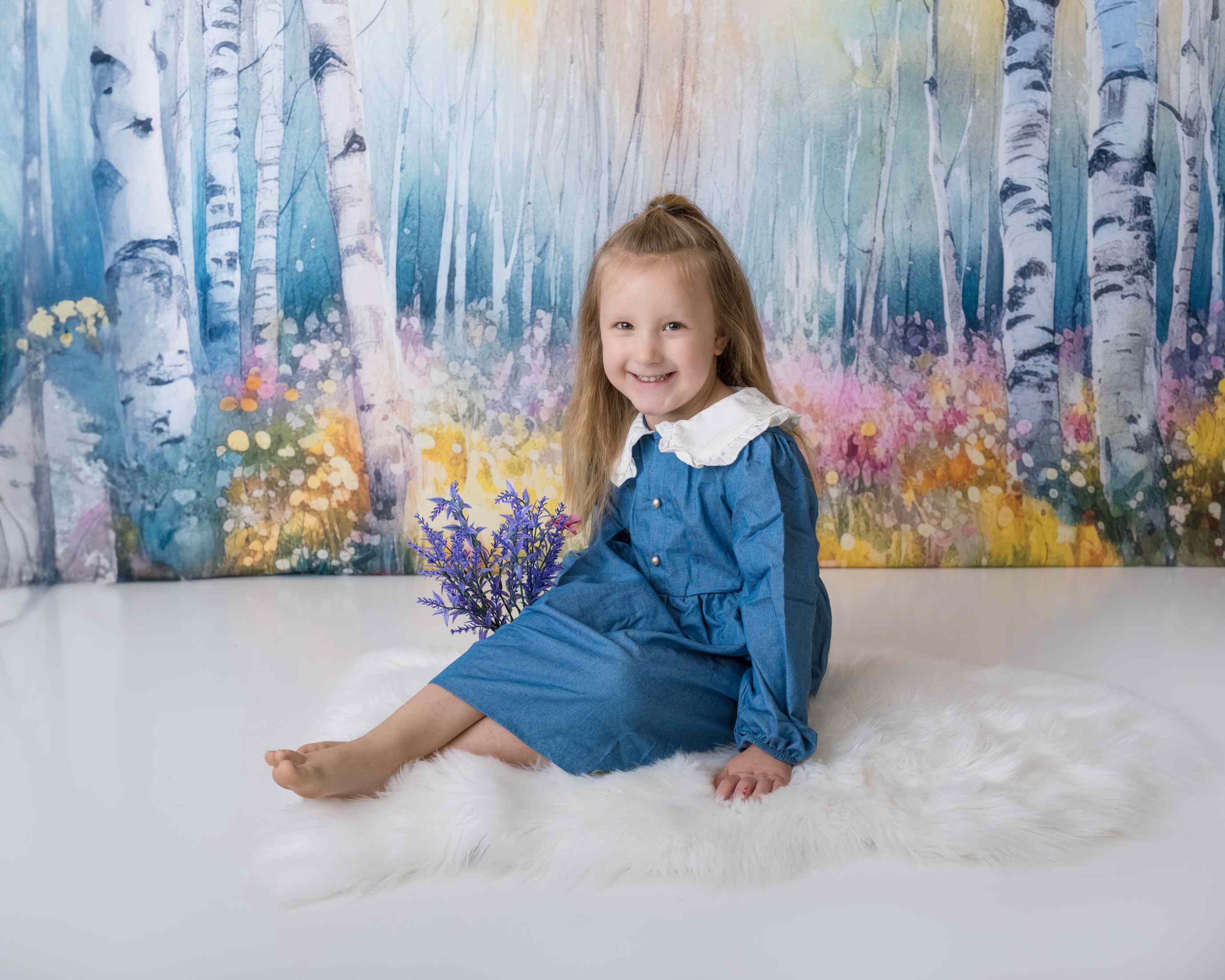 Kate Aquarelle Printemps Forêt Toile de fond conçue par Mandy Ringe - Kate Backdrop FR