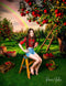 Kate Verger de pommes Arc-en-ciel Vert Toile de fond conçue par Mini MakeBelieve - Kate Backdrop FR