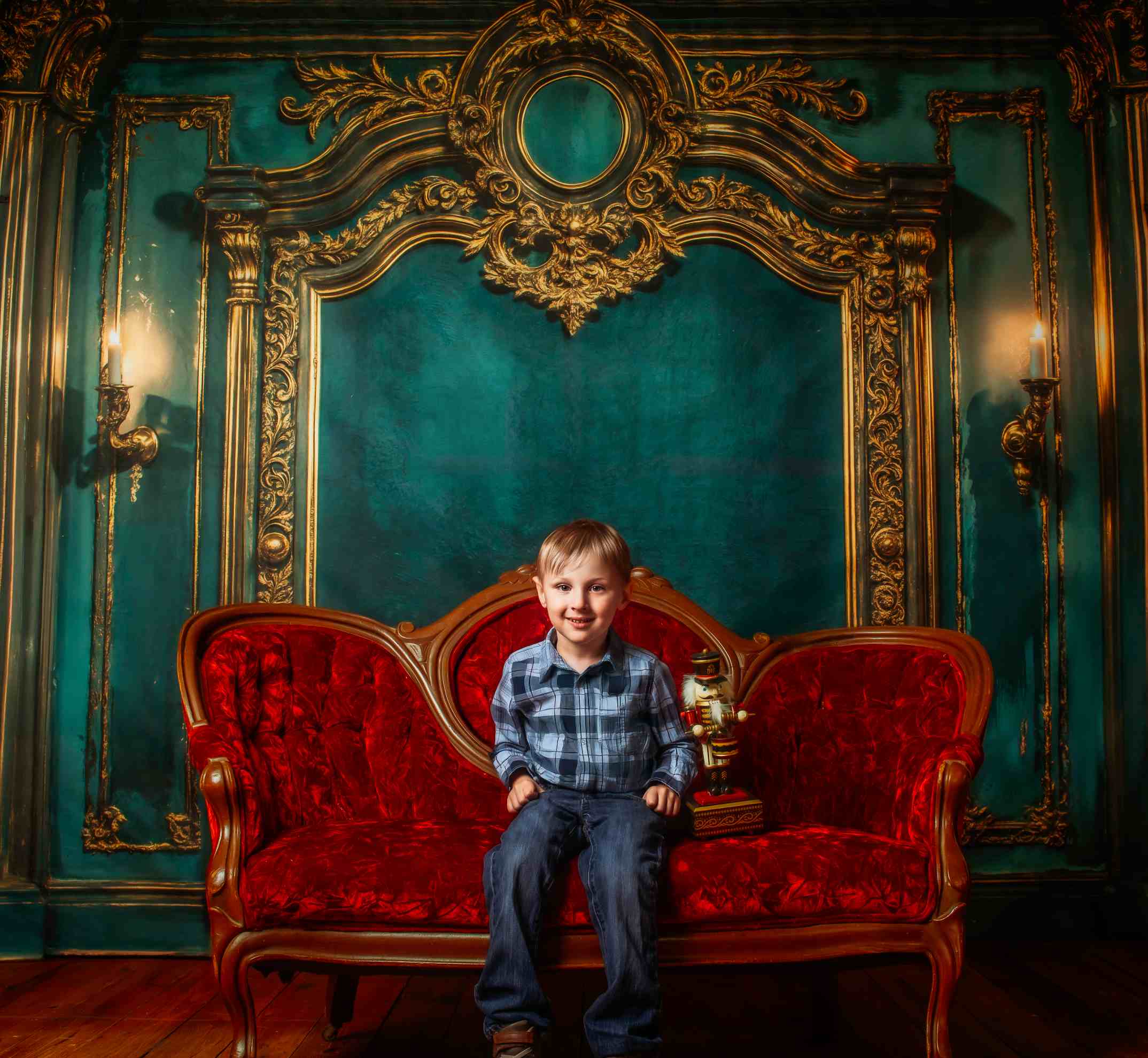 Kate Vert Mur Vintage Orné Classique Toile de fond conçue par Emetselch - Kate Backdrop FR