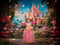 Kate Printemps Fantaisie Forêt Fleur Château Toile de fond+Saint Valentin Fleurs Rose Pierre Sol Toile de fond - Kate Backdrop FR