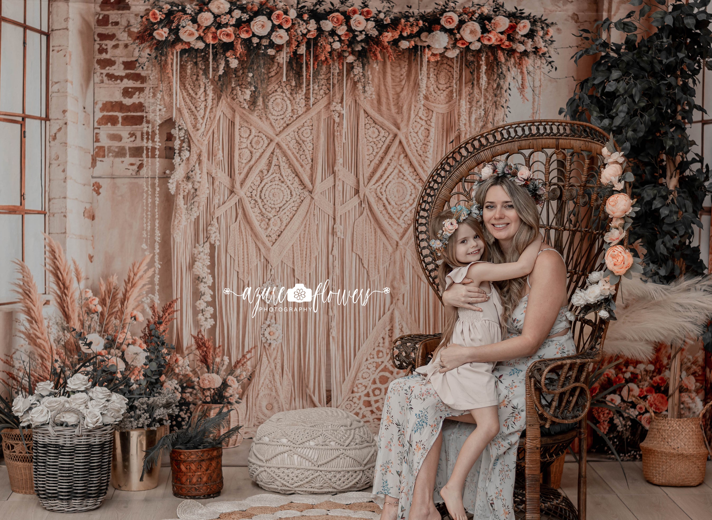 Kate Bohème Fleur Rideaux Chambre Toile de fond conçue par Emetselch - Kate Backdrop FR