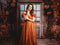 Kate Automne Fleur Vintage Porte en bois Toile de fond+Feuilles Automne Pavé Sol Toile de fond - Kate Backdrop FR