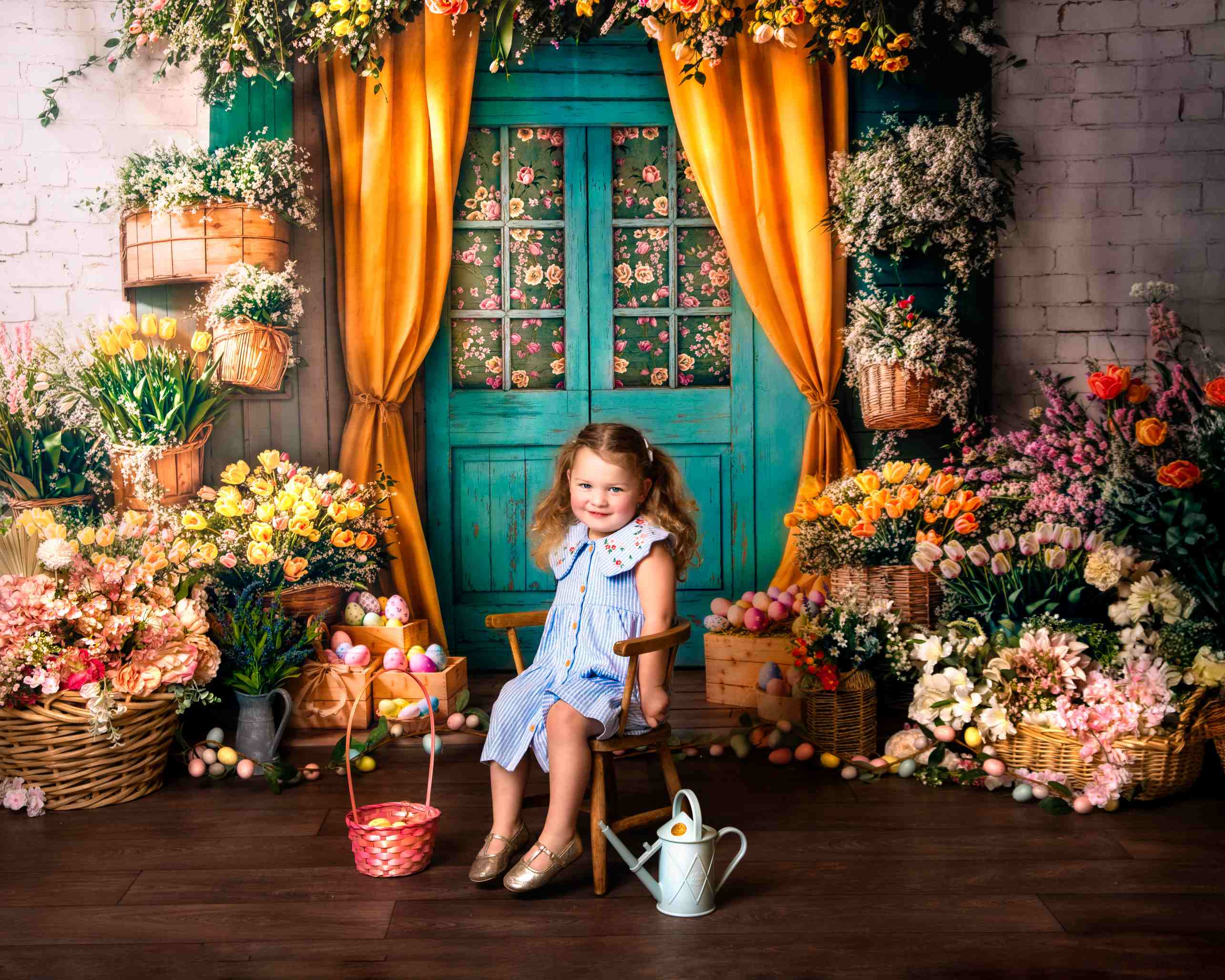 Kate Pâques Œufs Fleurs Porte Rideau Toile de fond conçue par Emetselch - Kate Backdrop FR