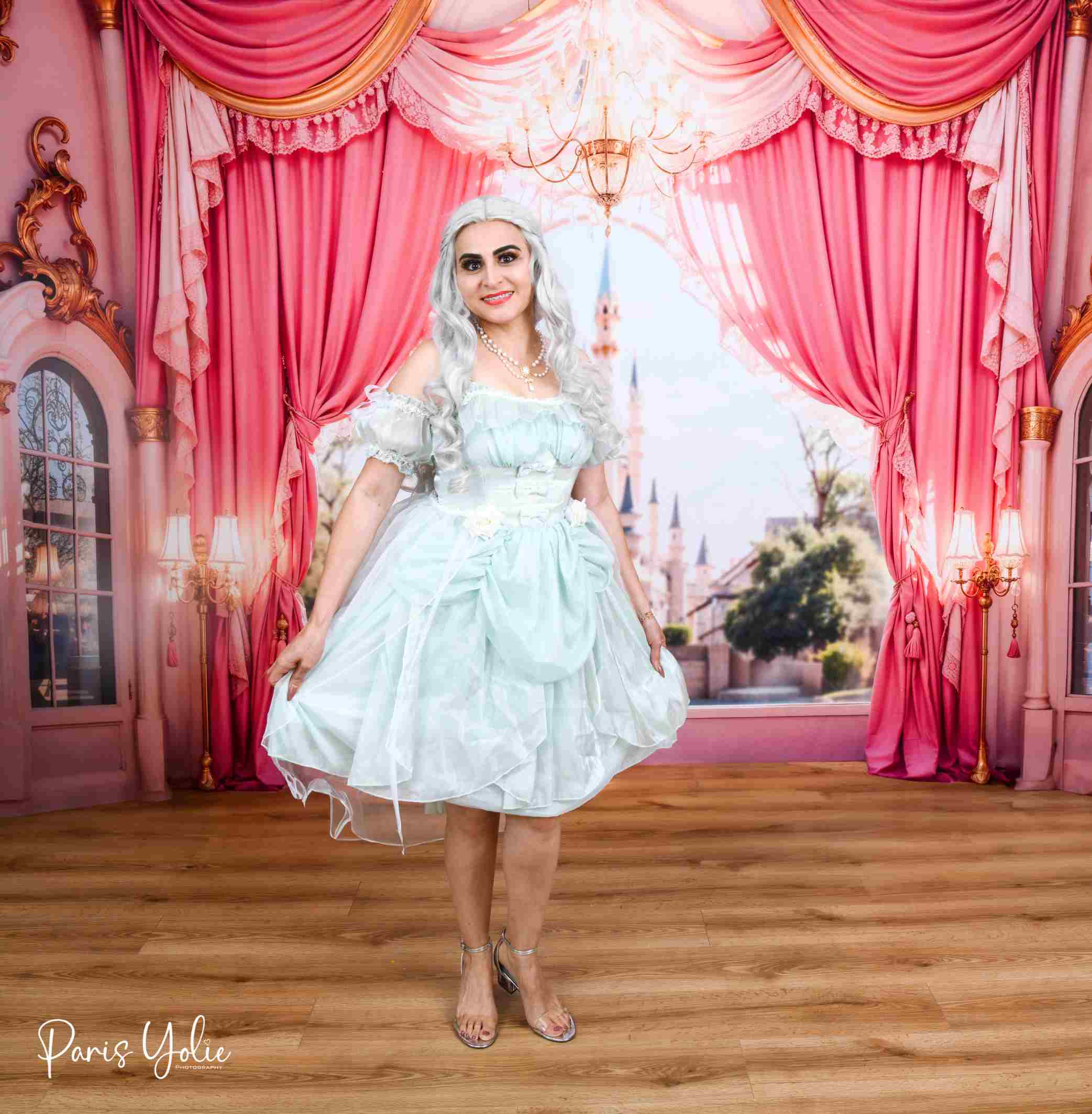 Kate Château Rose Rideaux Fenêtre Princesse Toile de fond en Laine conçue par Emetselch - Kate Backdrop FR