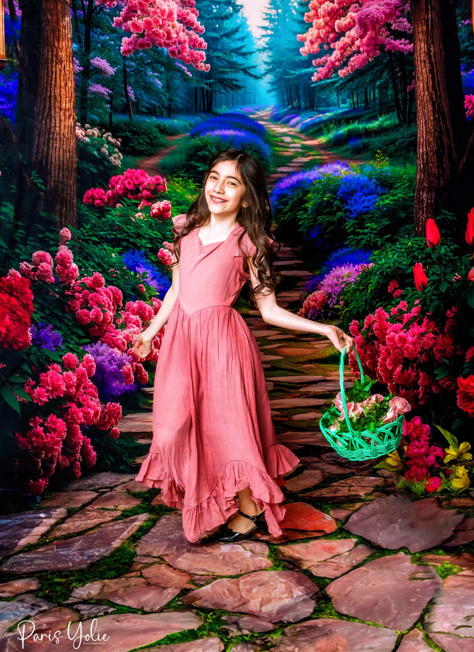 Kate Printemps Forêt Chemin en pierre Ensemble de chambre (8pix8pi&10pix8pi&8pix10pi) - Kate Backdrop FR