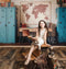 Kate Scolaire Vintage Casier Bleu Carte Toile de fond conçue par Emetselch - Kate Backdrop FR