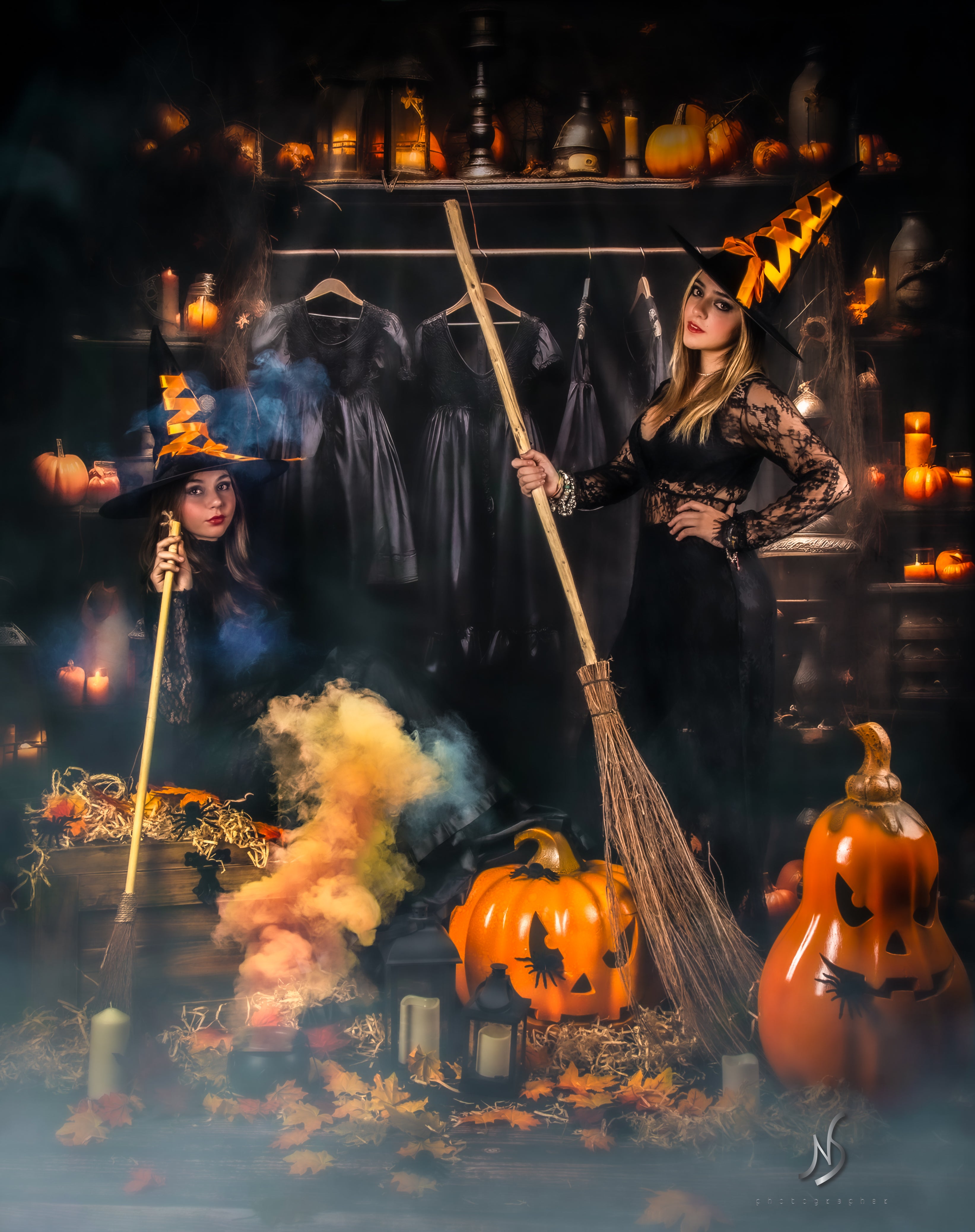Kate Garde-robe Halloween Citrouilles Toile de fond pour la photographie