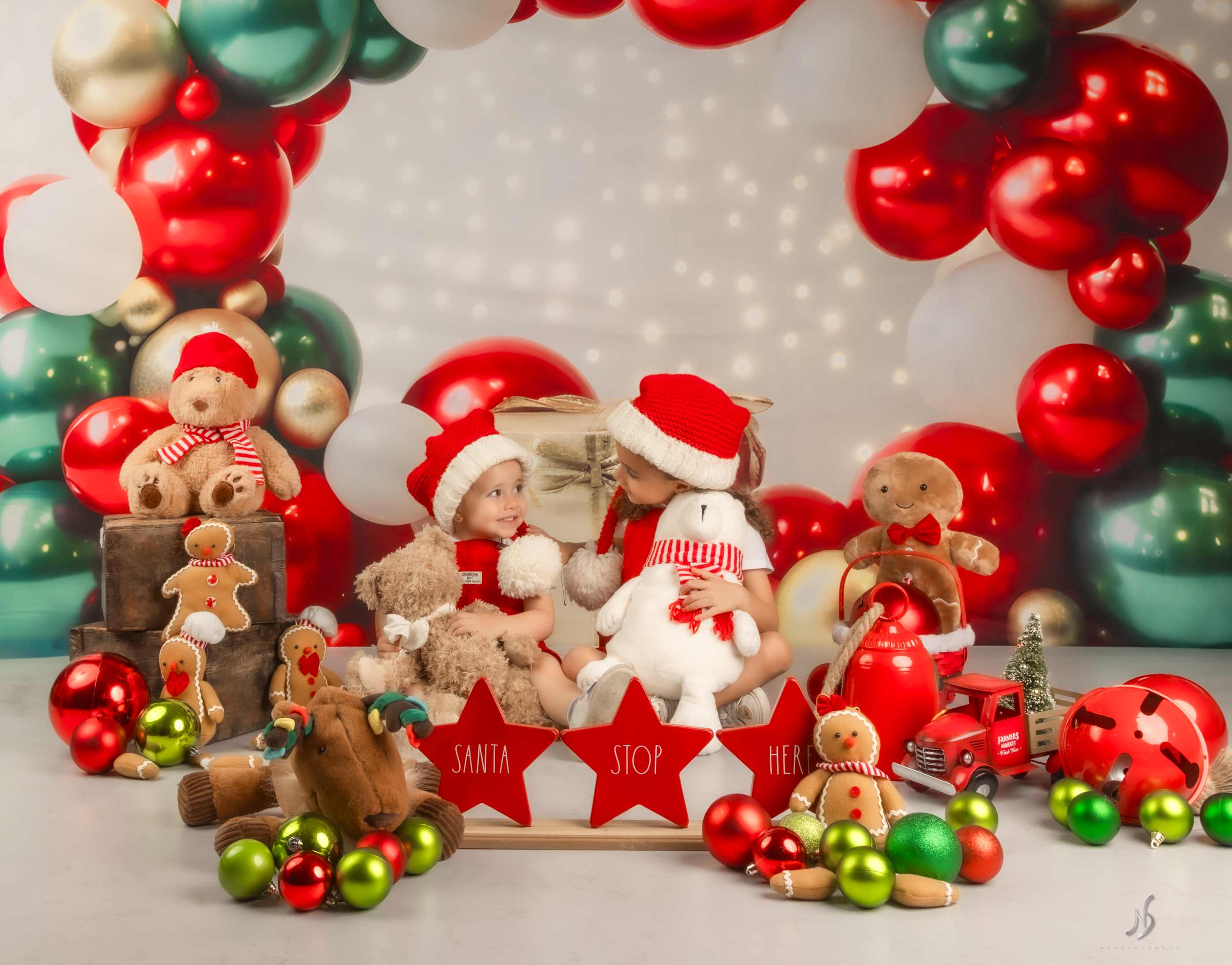 Kate Noël Ballons Arche Cadeau Lumières Toile de fond conçue par Emetselch