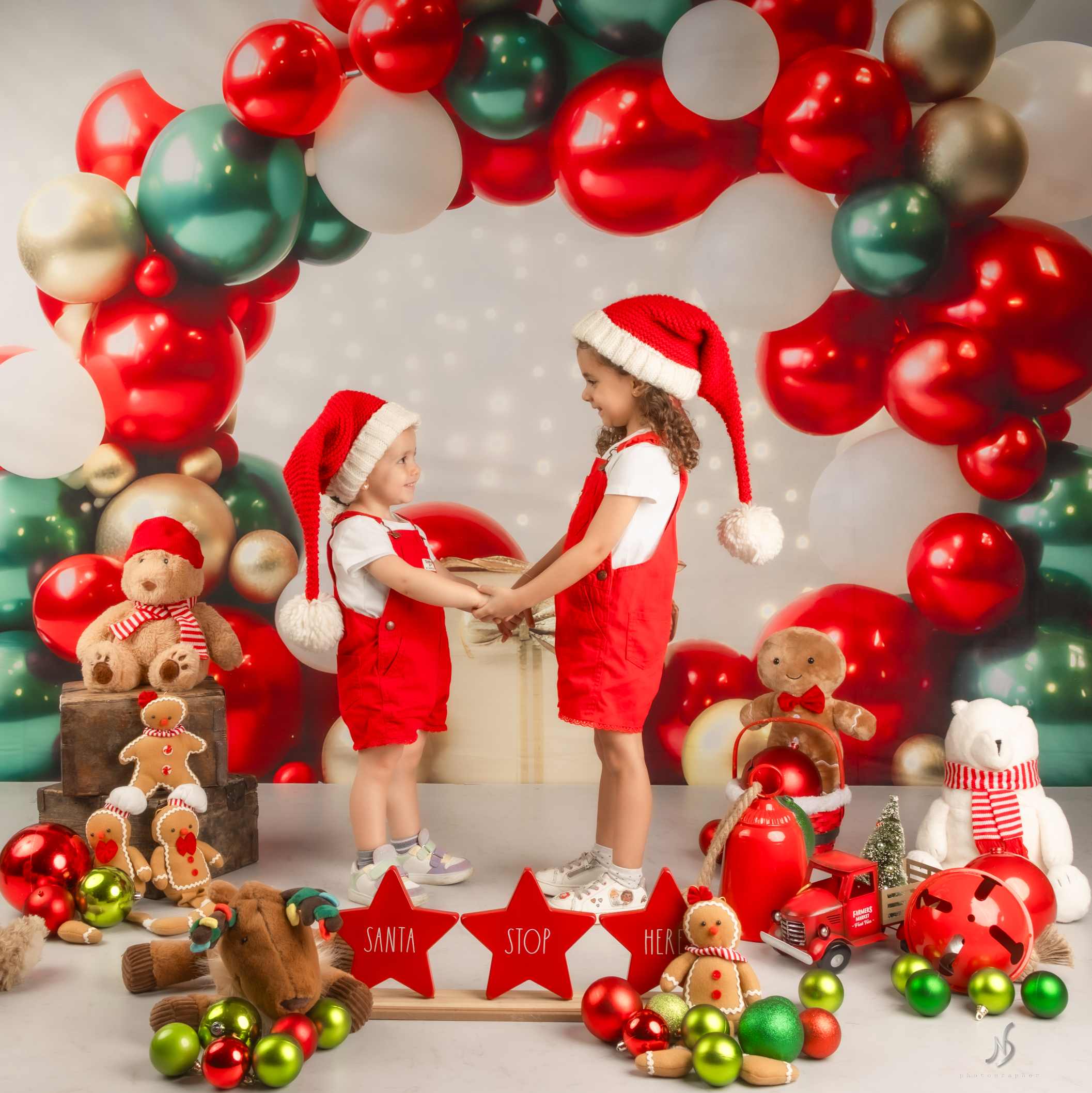 Kate Noël Ballons Arche Cadeau Lumières Toile de fond conçue par Emetselch