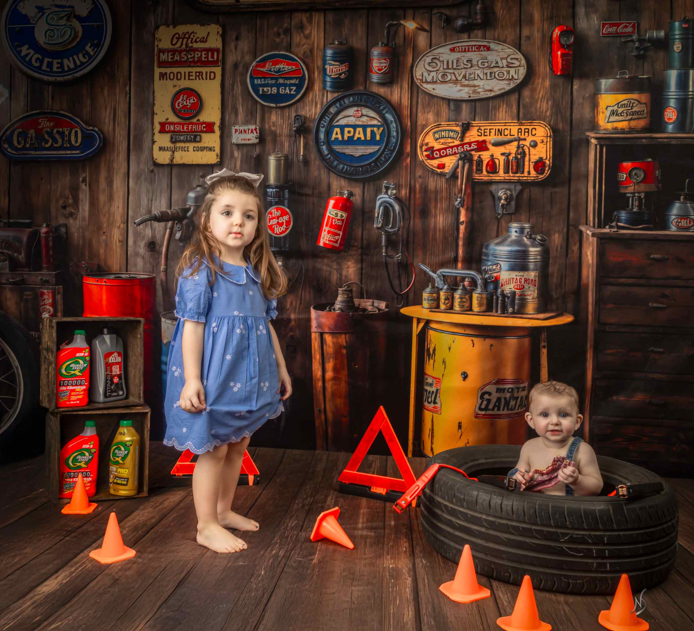 Kate Garage Vintage Mur en Bois Toile de fond conçue par Emetselch - Kate Backdrop FR