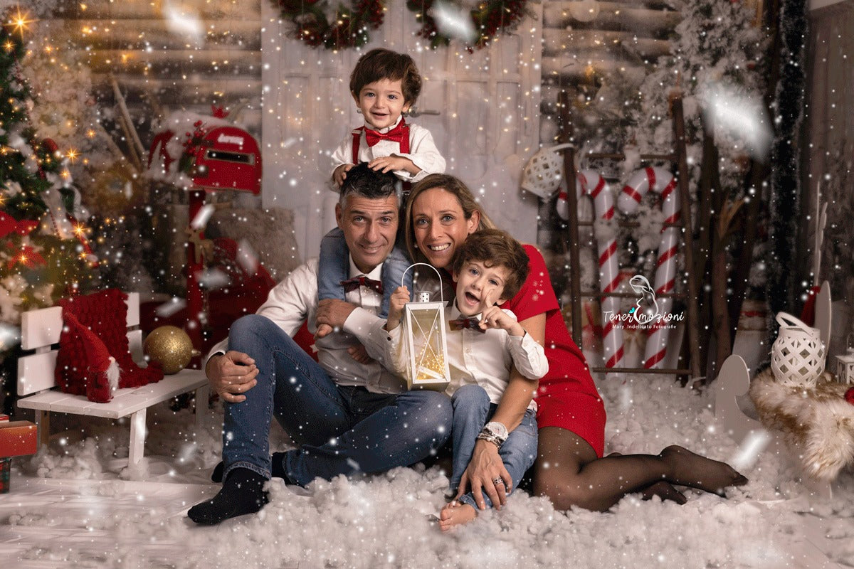Kate Porte d'entrée Neige Noël Toile de fond pour la photographie