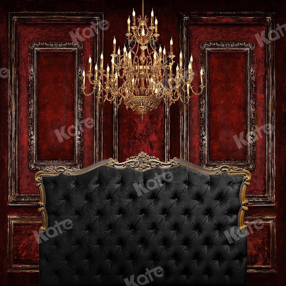 Kate Boudoir Tête de lit Rouge Mur Rétro Toile de fond conçue par Chain Photographie