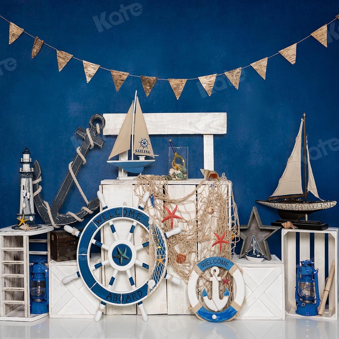 Kate Été Marin Voile Bleu Enfant Toile de fond conçue par Emetselch - Kate Backdrop FR