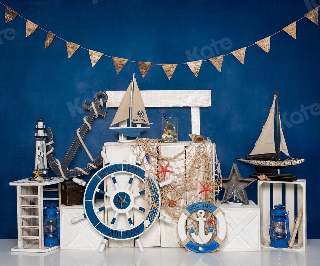 Kate Été Marin Voile Bleu Enfant Toile de fond conçue par Emetselch - Kate Backdrop FR