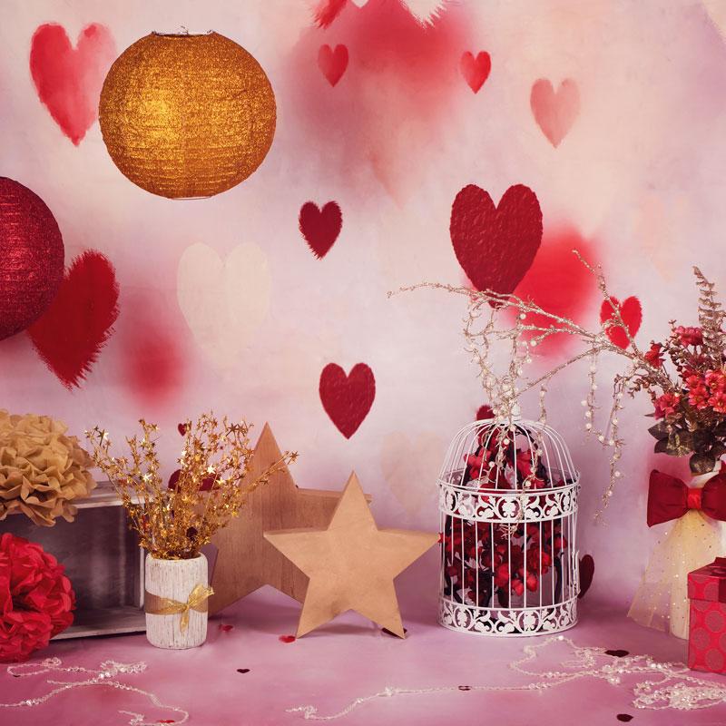Kate Amour Saint-Valentin Rouge Rose Toile de fond conçue par Studio Gumot