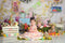 Kate Bonjour Printemps Pâques Lapin Coloré Toile de fond pour la photographie - Kate Backdrop FR