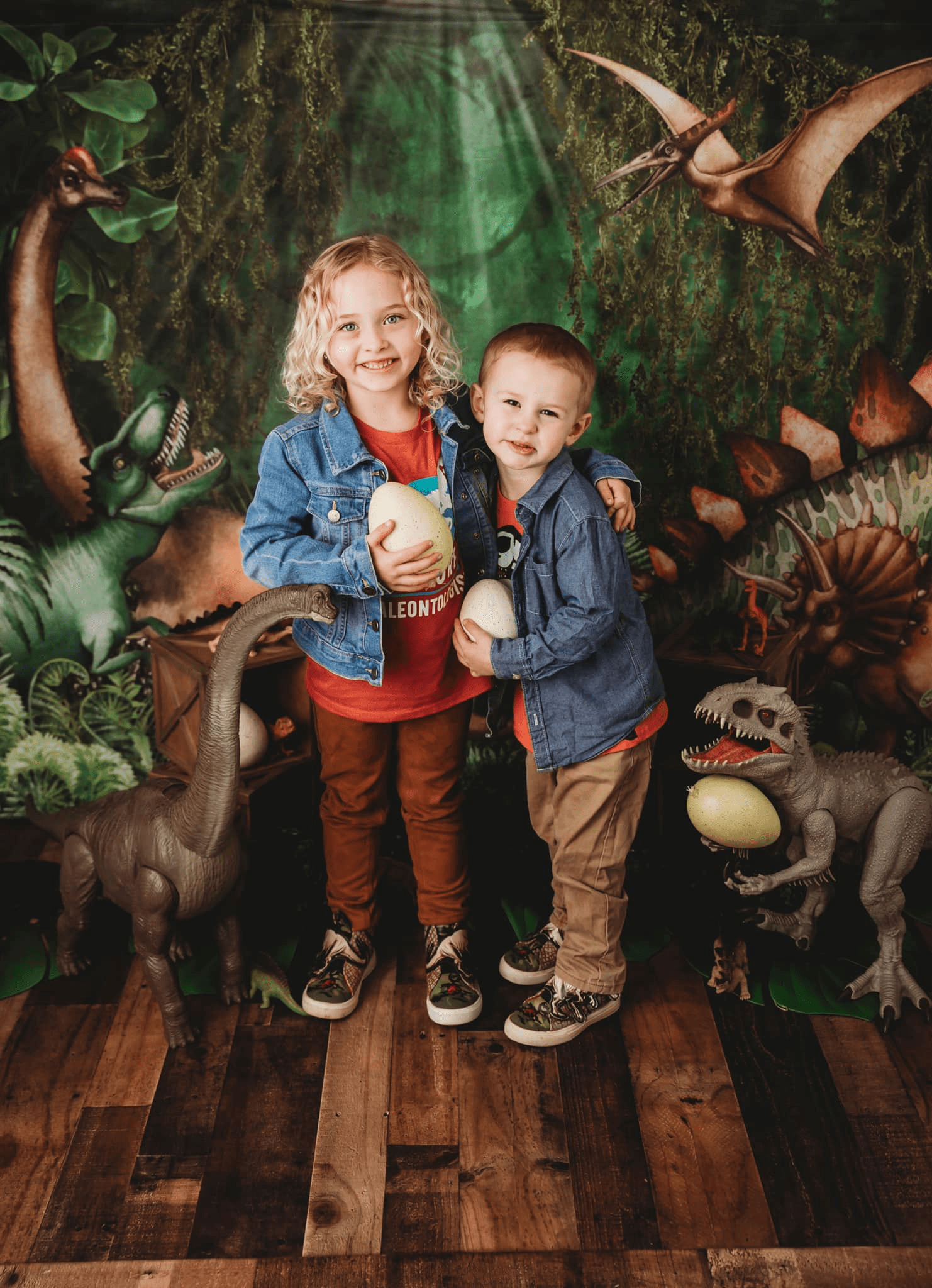Kate Été Jungle Aventure Dinosaures Toile de fond conçue par Mandy Ringe - Kate Backdrop FR