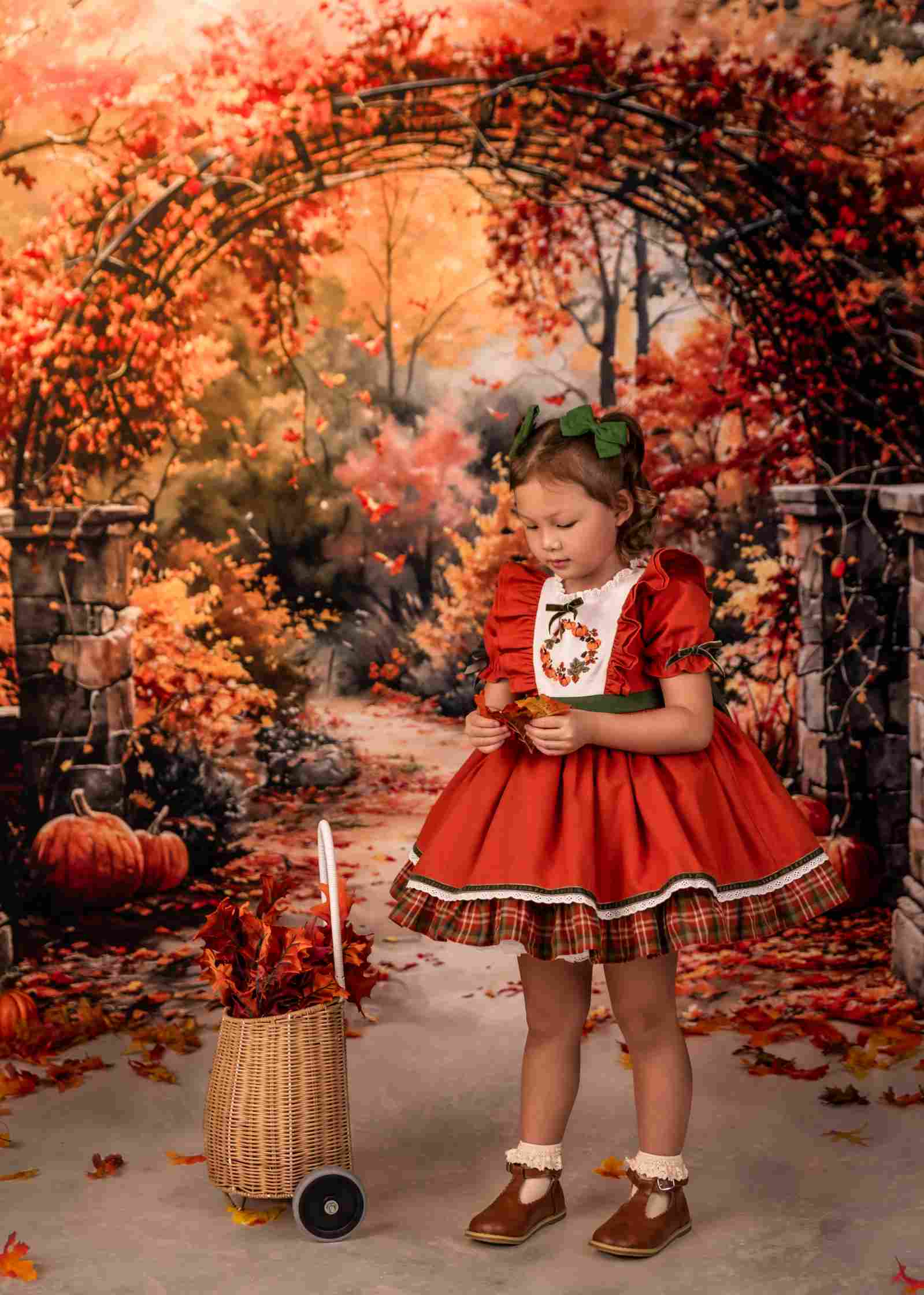 Offres Éclair Kate Aquarelle Automne Forêt Citrouille Arche Toile de fond conçue par GQ - Kate Backdrop FR