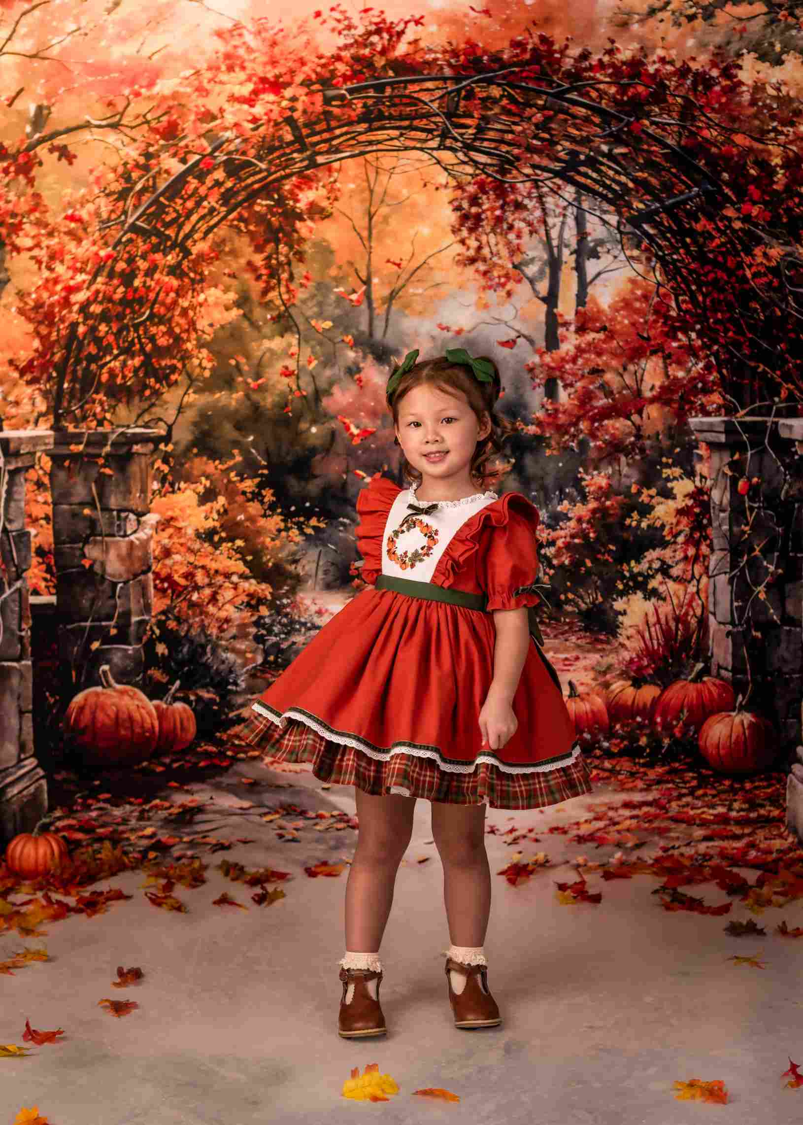 Offres Éclair Kate Aquarelle Automne Forêt Citrouille Arche Toile de fond conçue par GQ - Kate Backdrop FR