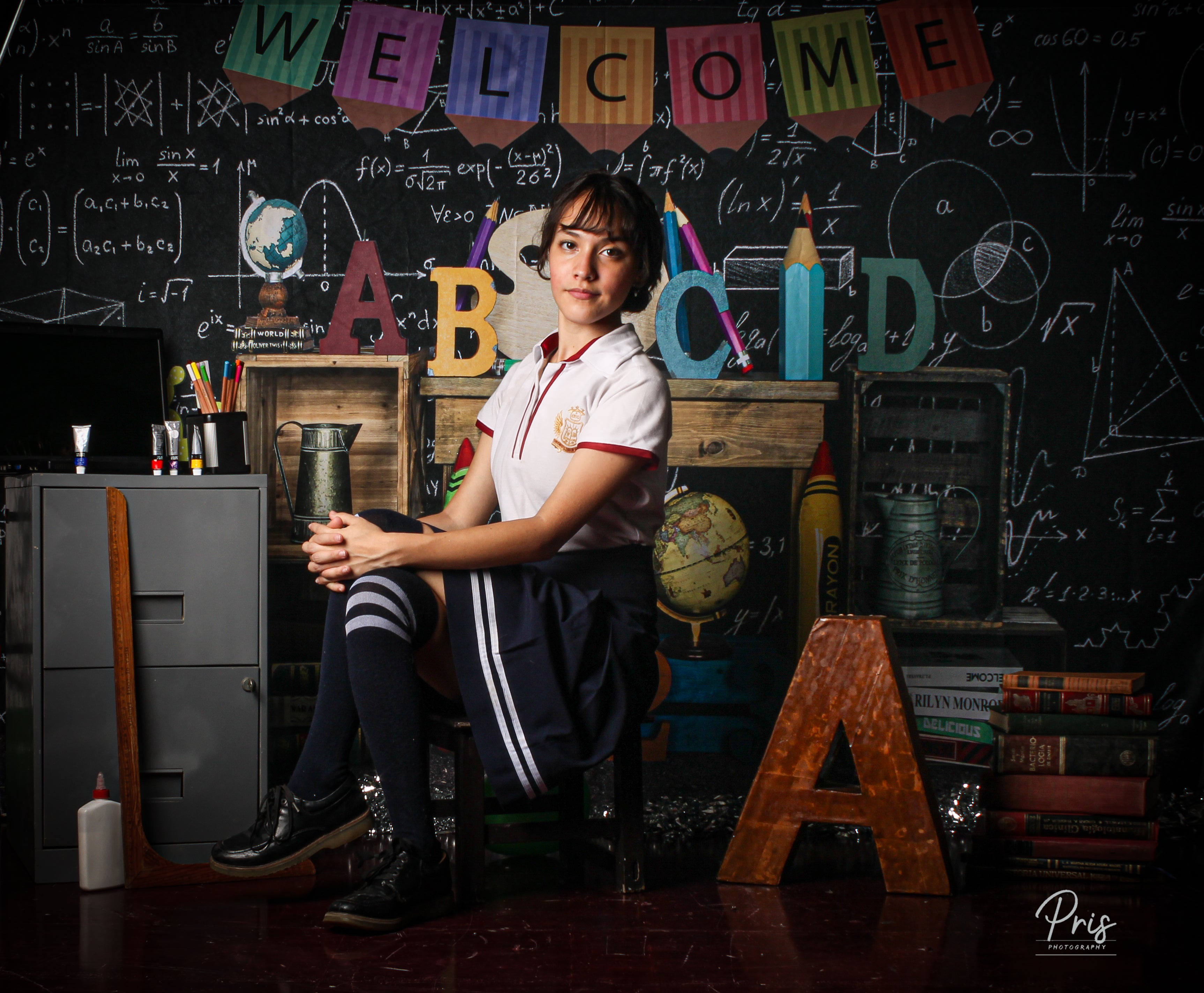 Kate Retour à l'école Tableau noir ABCD Toile de fond pour la photographie - Kate Backdrop FR
