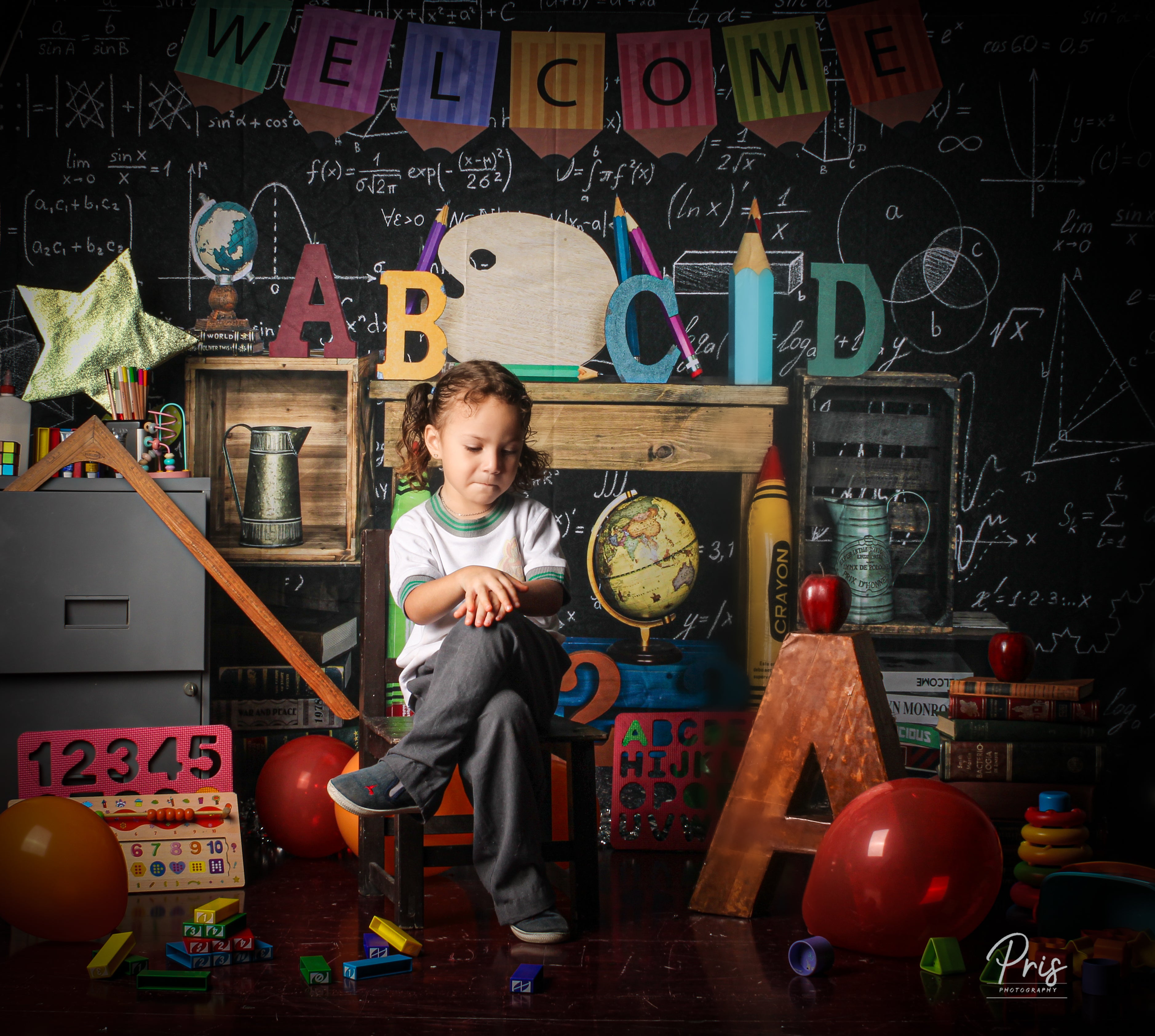 Kate Retour à l'école Tableau noir ABCD Toile de fond pour la photographie - Kate Backdrop FR
