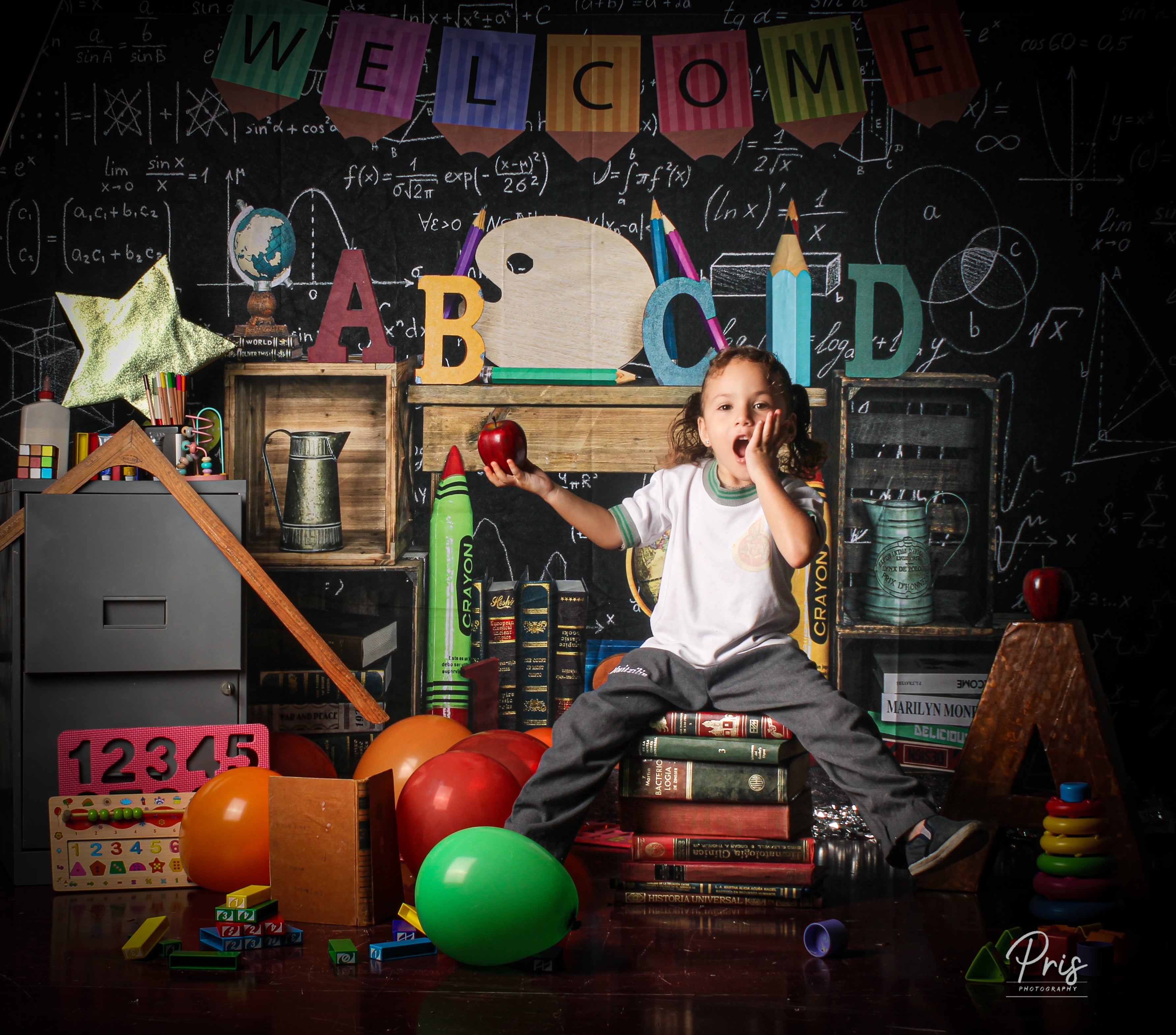 Kate Retour à l'école Tableau noir ABCD Toile de fond pour la photographie