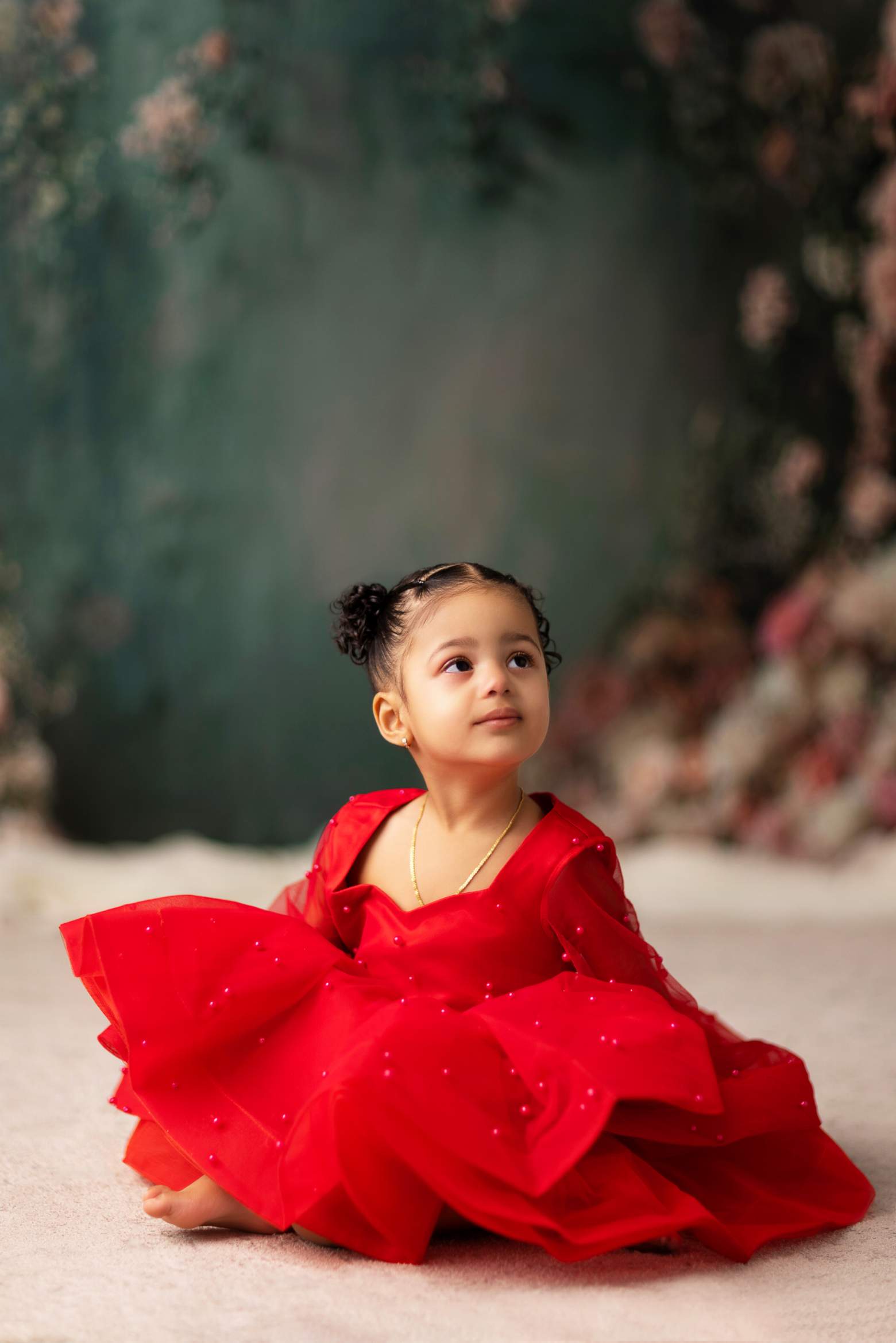 Kate Printemps/Été Rouge Maille Manches longues Robe Enfant Pour la Photographie - Kate Backdrop FR