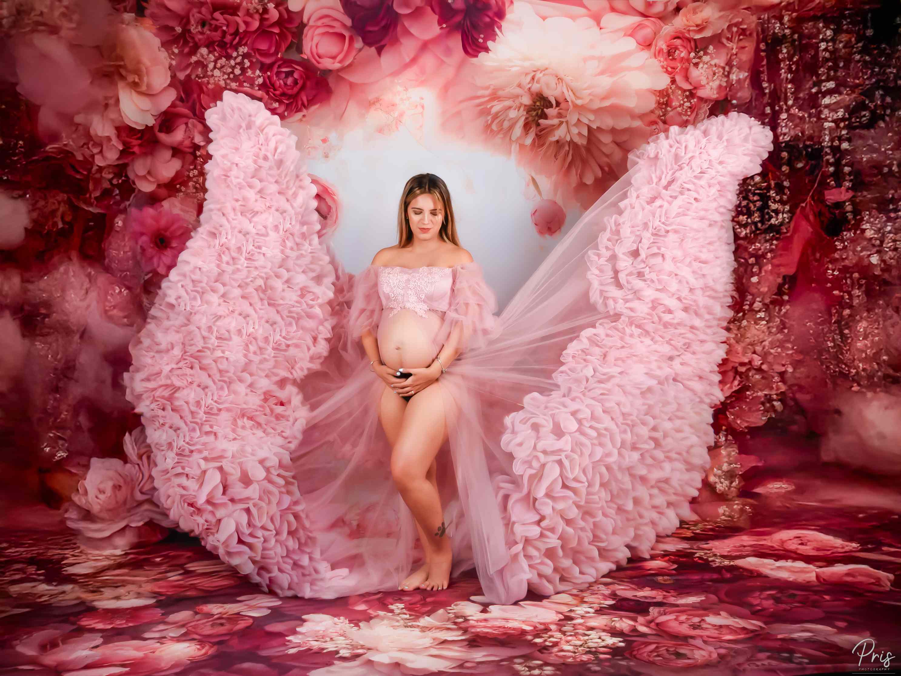 Kate Arche Romantique Fleurs Rose Toile de fond conçue par Emetselch - Kate Backdrop FR