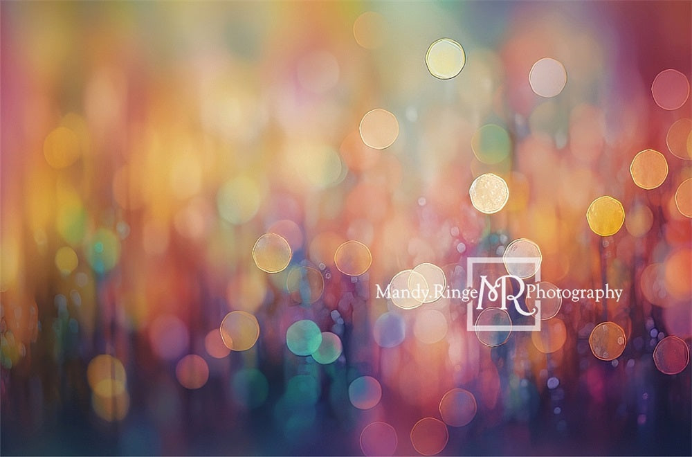 Kate Arc-en-ciel Points Coloré Bokeh Toile de fond conçue par Mandy Ringe - Kate Backdrop FR