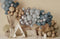 Offres Éclair-Kate Tente Boho Ballons Bleu & Brun Toile de fond en Laine conçue par Mandy Ringe - Kate Backdrop FR