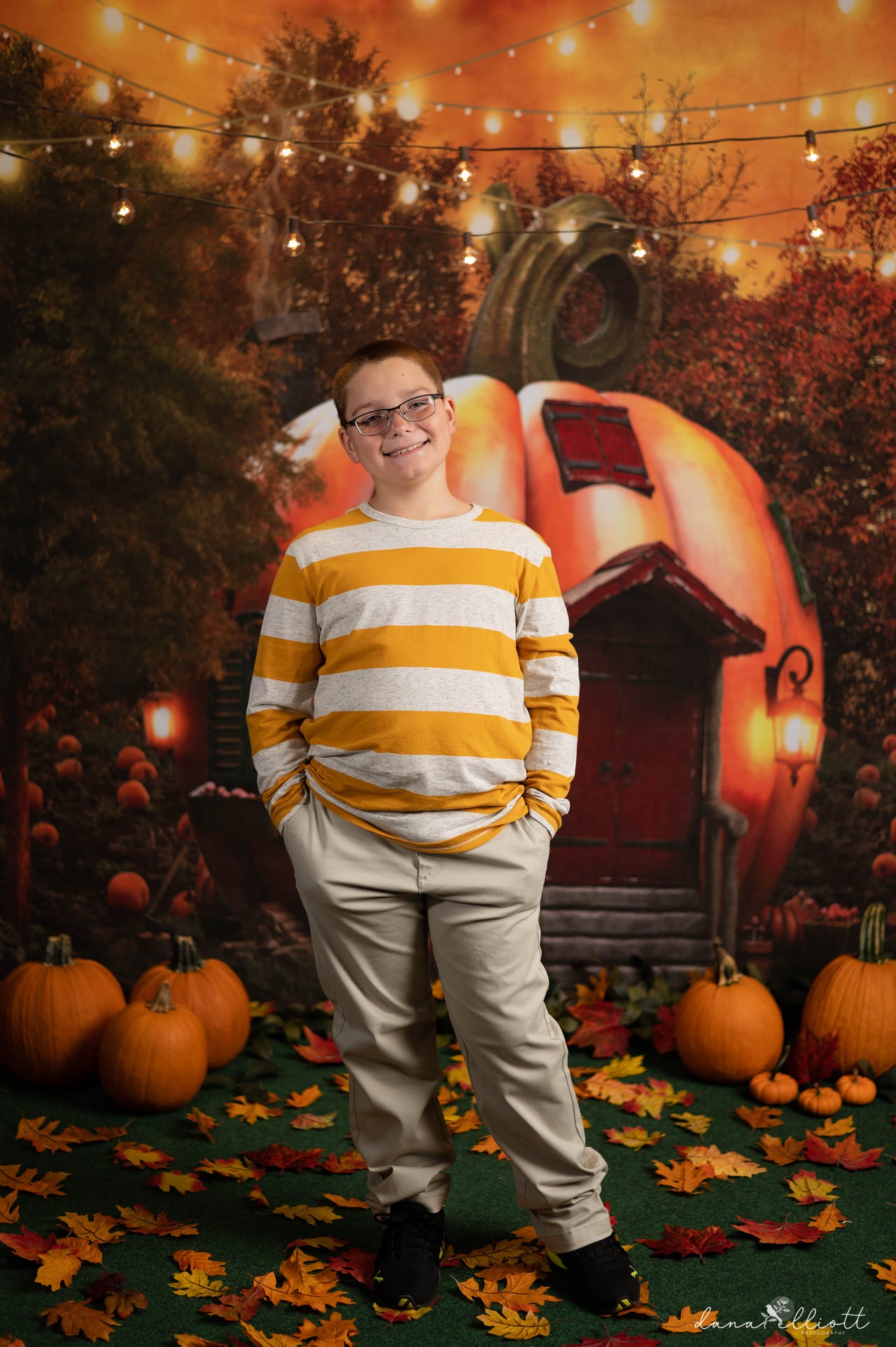 Kate Halloween Lumières Citrouille Automne Toile de fond pour la photographie
