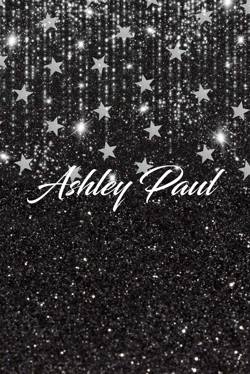 Kate Noir Ciel Étoile Argent Brillant Toile de fond conçue par Ashley Paul - Kate Backdrop FR