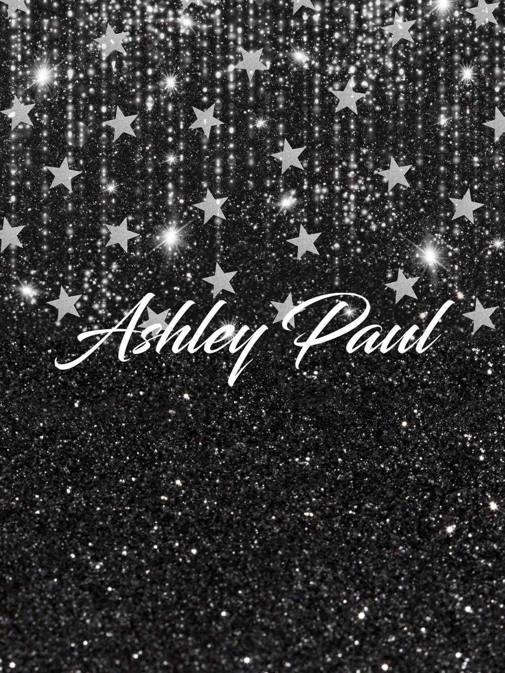 Kate Noir Ciel Étoile Argent Brillant Toile de fond conçue par Ashley Paul - Kate Backdrop FR