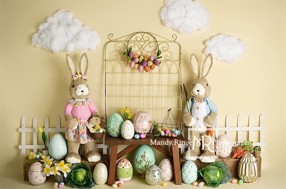 Kate Pâques Lapin Oeuf Jardin Toile de fond conçue par Mandy Ringe - Kate Backdrop FR