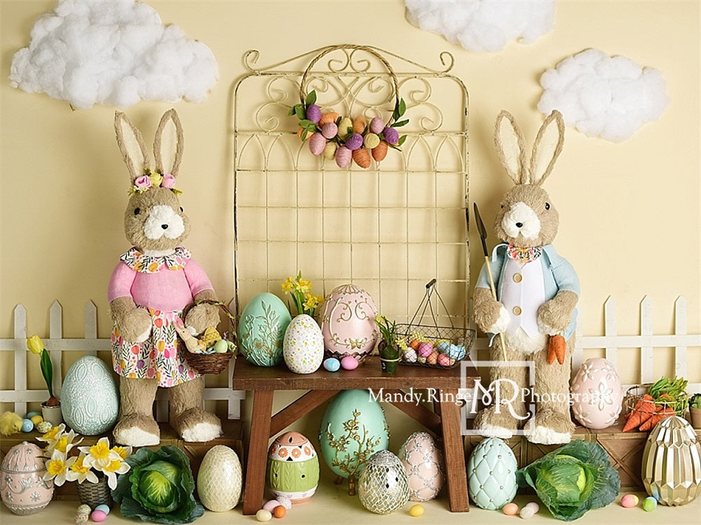 Kate Pâques Lapin Oeuf Jardin Toile de fond conçue par Mandy Ringe - Kate Backdrop FR