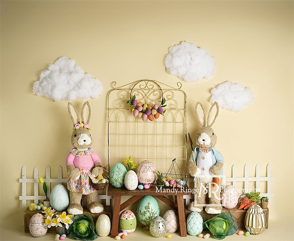 Kate Pâques Lapin Oeuf Jardin Toile de fond conçue par Mandy Ringe - Kate Backdrop FR