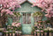 Kate Printemps Fleurs Vert Porte en bois Toile de fond conçue par Emetselch - Kate Backdrop FR