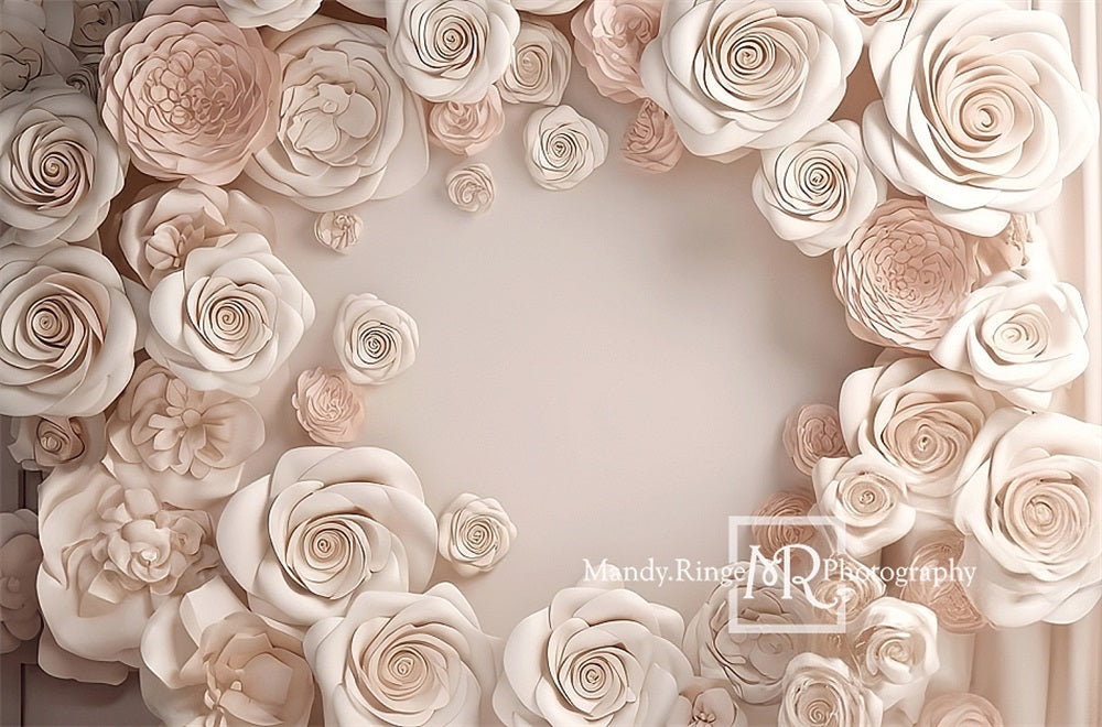 Kate Roses ivoire Affichage mural Toile de fond conçue par Mandy Ringe - Kate Backdrop FR