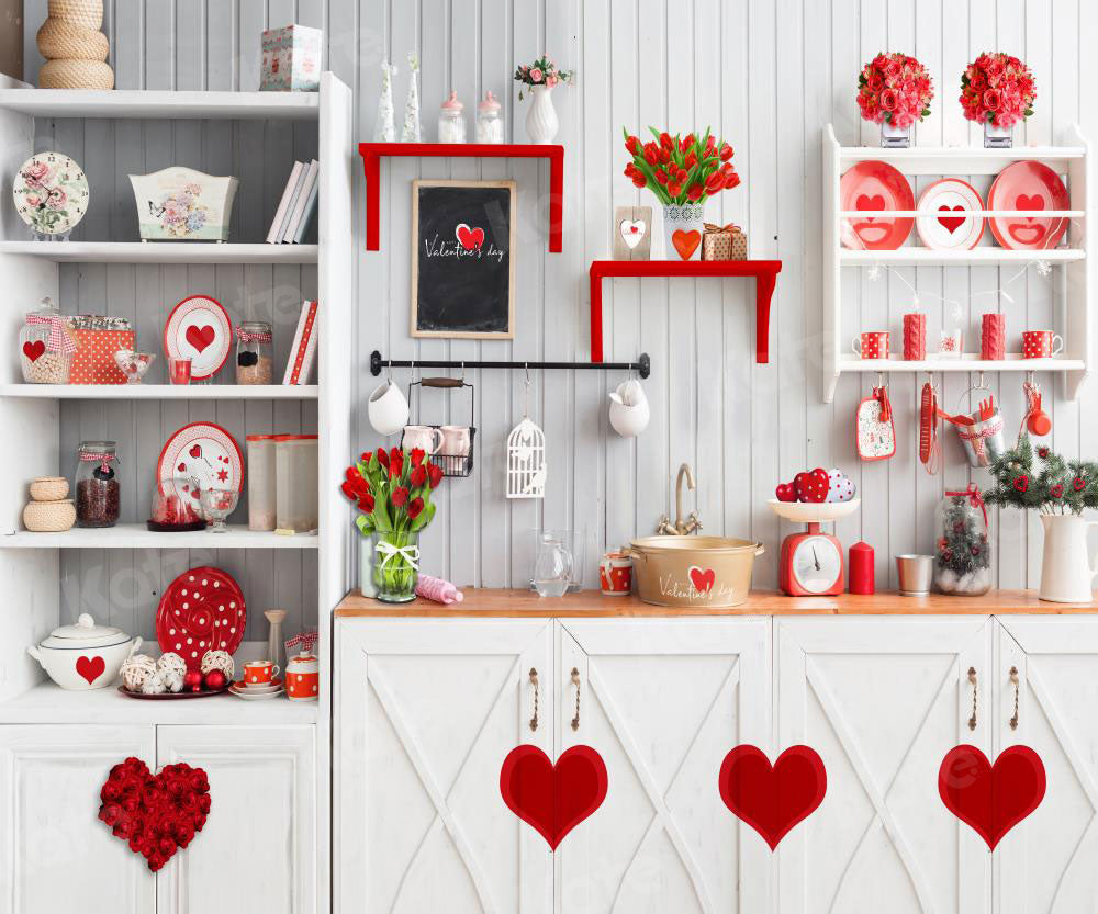 Kate Cuisine Amour Saint-Valentin Toile de fond pour la photographie - Kate Backdrop FR