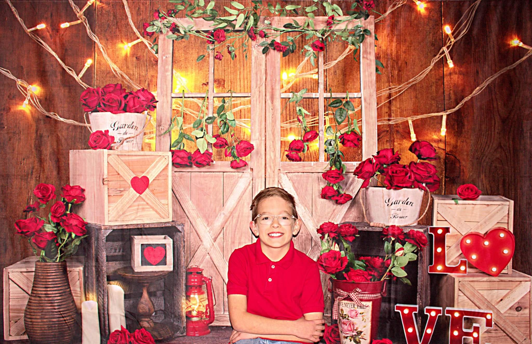 Toile de fond de lumières de roses de la Saint-Valentin Kate Conçu par Emetselch - Kate Backdrop FR