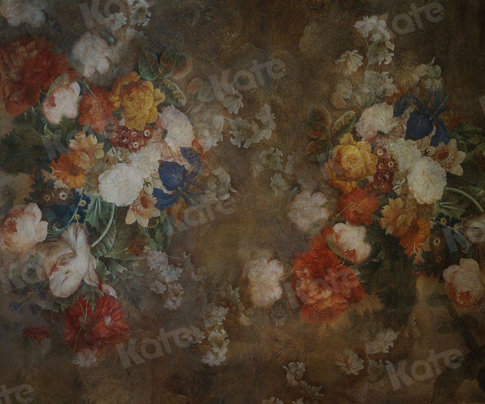 Kate Beaux-Arts Rétro Fleurs Toile de fond pour la photographie - Kate Backdrop FR