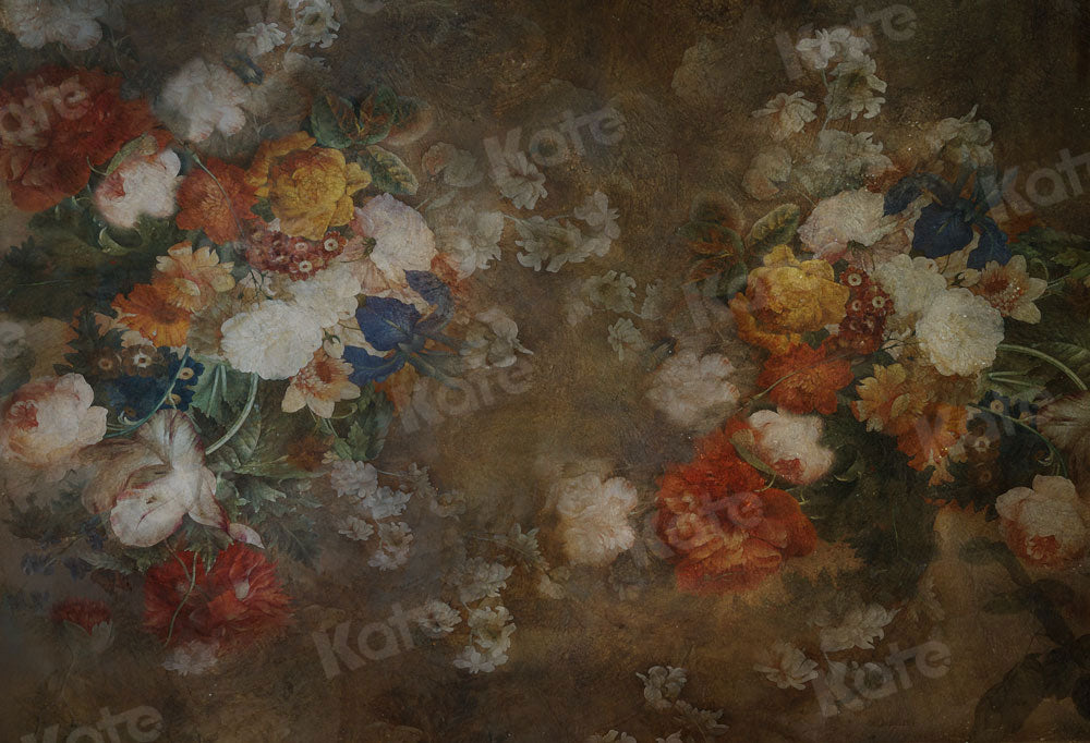 Kate Beaux-Arts Rétro Fleurs Toile de fond pour la photographie - Kate Backdrop FR