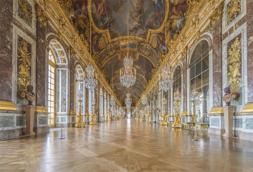 Kate Galerie des Glaces Mariage Palais de Versailles Toile de fond pour la photographie - Kate Backdrop FR