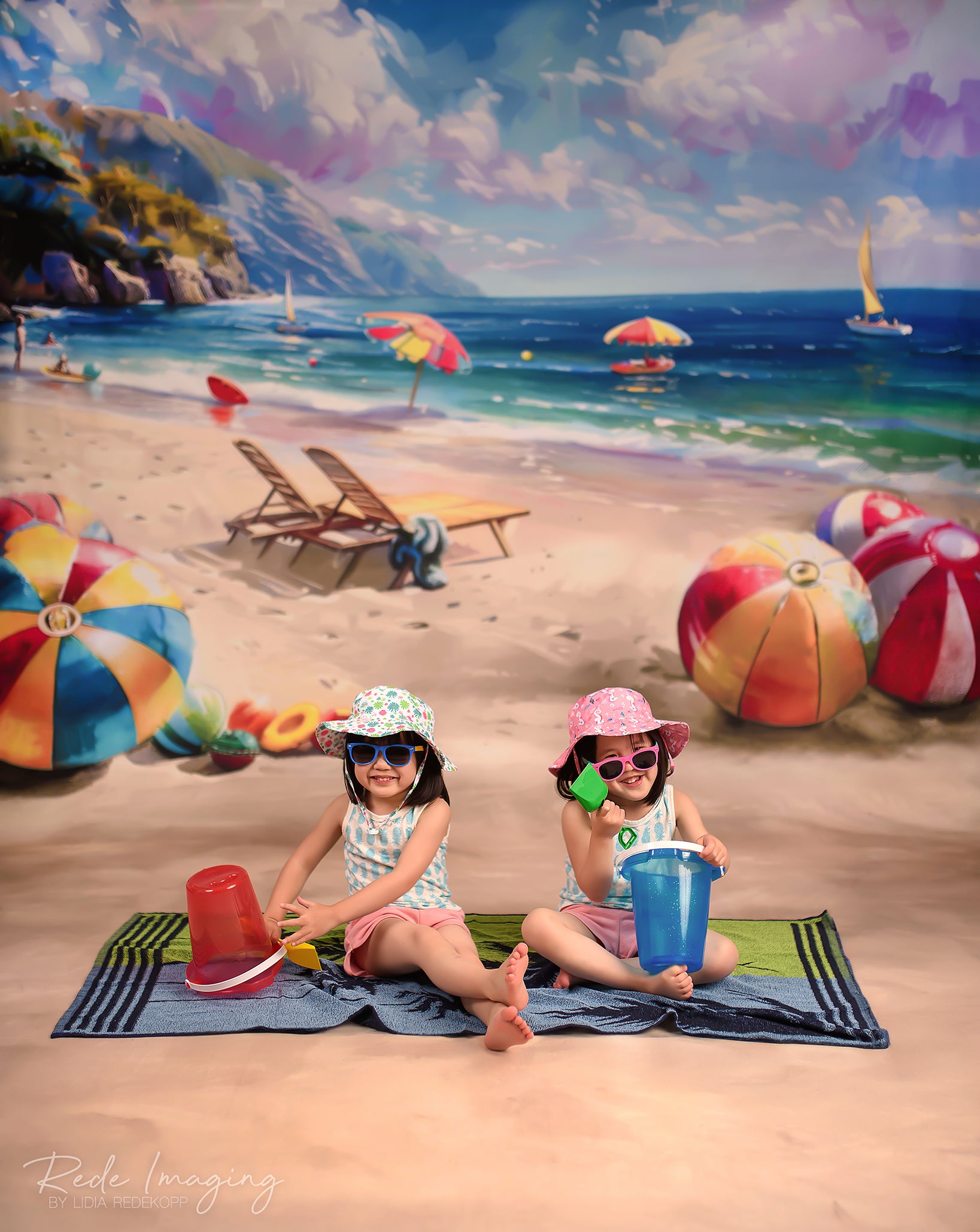 Kate Sweep Mur-à-Sol Tranquillité Plage Été Beach-volley Toile de fond conçue par Lidia Redekopp - Kate Backdrop FR