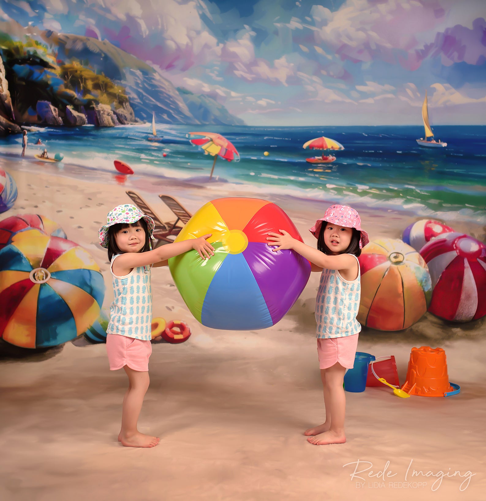 Kate Sweep Mur-à-Sol Tranquillité Plage Été Beach-volley Toile de fond conçue par Lidia Redekopp - Kate Backdrop FR