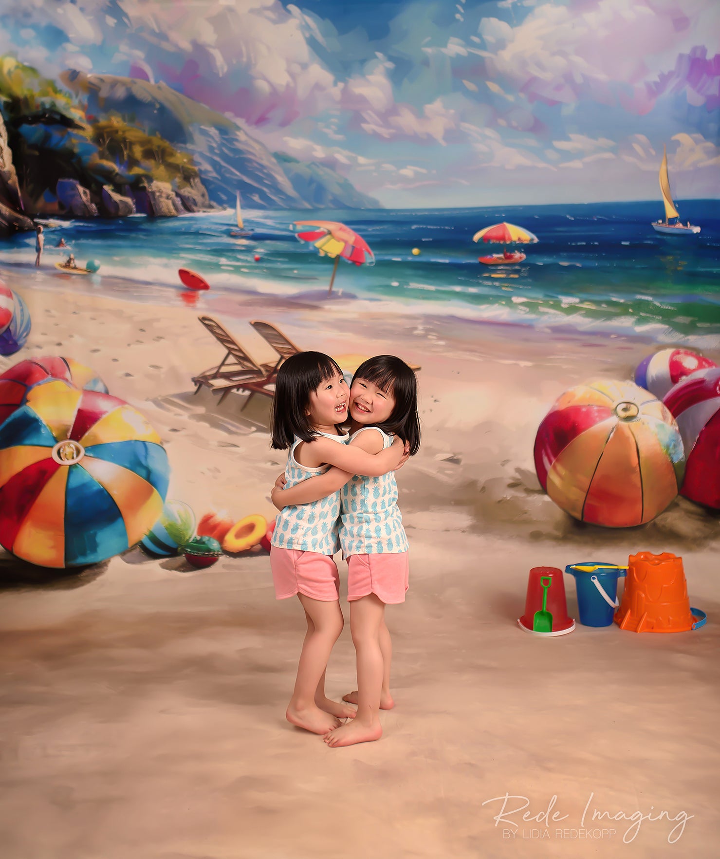 Kate Sweep Mur-à-Sol Tranquillité Plage Été Beach-volley Toile de fond conçue par Lidia Redekopp - Kate Backdrop FR