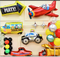 Kate Voitures Camion Ensemble d'accessoires gonflables 14 pièces - Kate Backdrop FR