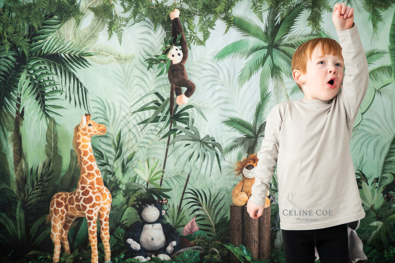 Kate Jungle Animaux Cake smash Toile de fond conçu par Emetselch - Kate Backdrop FR
