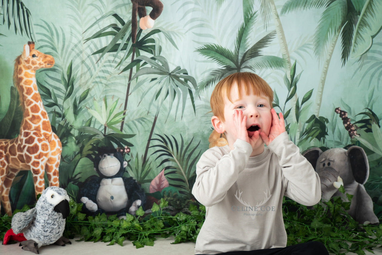 Kate Jungle Animaux Cake smash Toile de fond conçu par Emetselch - Kate Backdrop FR
