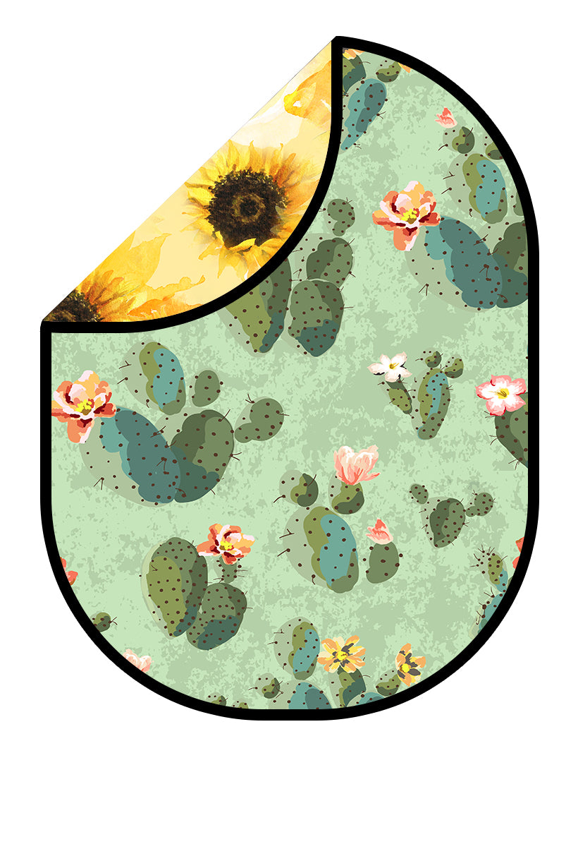 Kate Double-face Été Tournesol/Cactus Toile de fond Pliable 5x6.5pi(1.5x2m) - Kate Backdrop FR